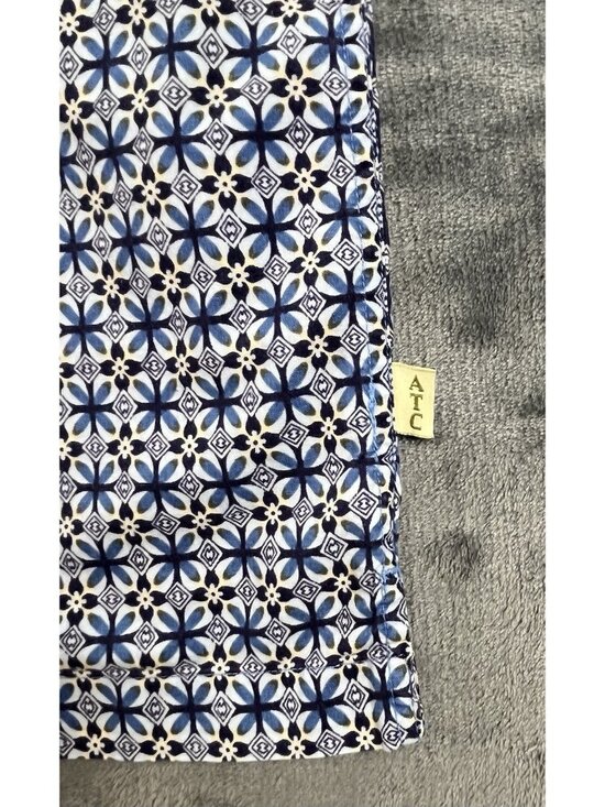 Adirondack Short Sleeve Paisley Button Up Shirt Men's XL Blue Floral Retro - Picture 4 of 7